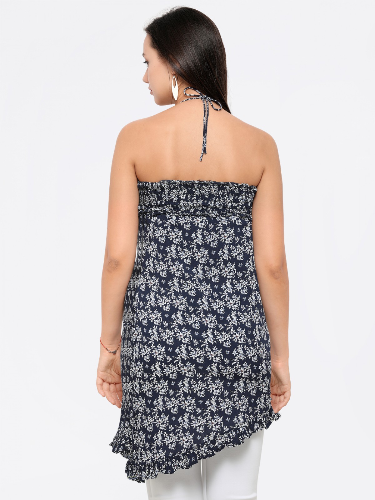 Let It Be Off Shoulder Asymmetrical String Neck Dress Top